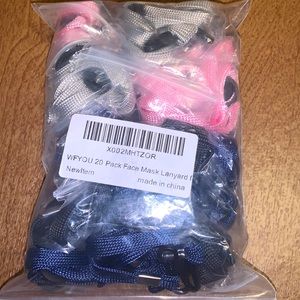 *NEVER WORN* Navy blue, Gray and baby pink face mask lanyards.